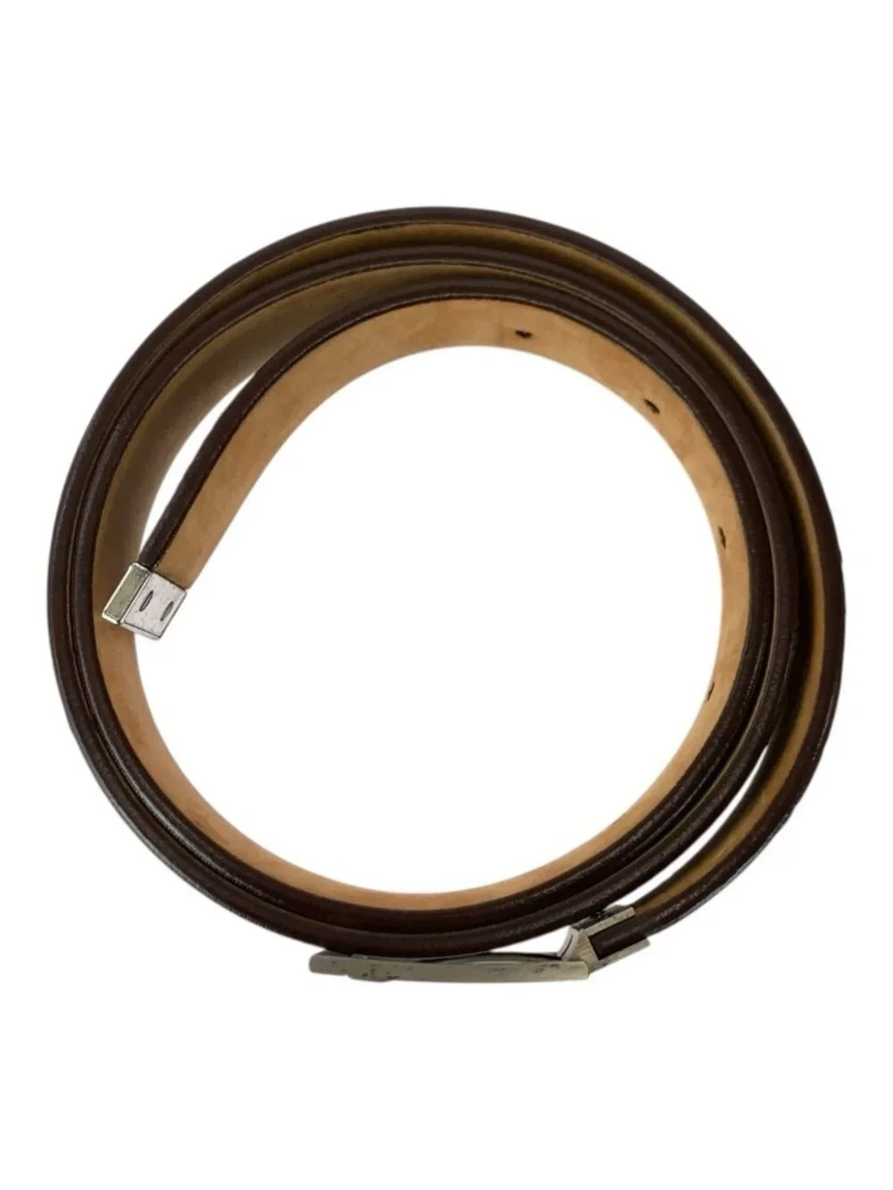 Louis Vuitton Monogram Line 90 Brown Silver Metal Belt